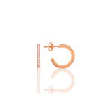 Söğütlü Silver SGTL10694ROSE Rose Zirkon Taşlı 16 mm Tamtur Halka Gümüş Küpe