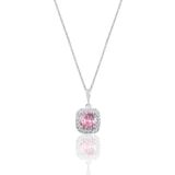 Söğütlü Silver SGTL10731 Gümüş Rodyumlu Pembe Taşlı Pırlanta Montürlü Kolye