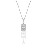 Söğütlü Silver SGTL10746 Rodyumlu Baget Taşlı Gümüş Kolye