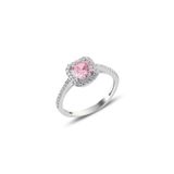 Söğütlü Silver SGTL10764 Gümüş Rodyumlu Pembe Taşlı Kare Yüzük
