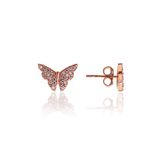 Söğütlü Silver SGTL10803 Rose Zirkon Taşlı Kelebek Gümüş Küpe