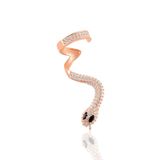 Söğütlü Silver SGTL10864 Rose Siyah Taşlı Tekli Yılan Gümüş Küpe