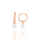 Söğütlü Silver SGTL10873 Rose 14 mm Incili Halka Gümüş Küpe