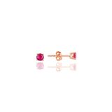 Söğütlü Silver SGTL10874 Rose 4 mm Fuşya Tek Taş Gümüş Küpe