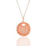 Söğütlü Silver SGTL10922 Gümüş Rose Zirkon Taşlı Modern Telkari Görünümlü Kolye
