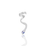 Söğütlü Silver SGTL10971 Rodyumlu Safir ve Zirkon Taşlı Kıkırdak Yılan Gümüş Küpe