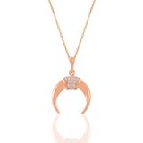 Söğütlü Silver SGTL11020 Gümüş Rose Zirkon Taşlı Ters Hilal Kolye