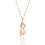 Söğütlü Silver SGTL11022 Gümüş Rose Zirkon Taşlı Süslü Kedi Kolye