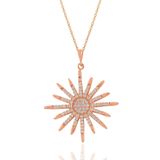 Söğütlü Silver SGTL11038 Gümüş Altın Yaldızlı Zirkon Taşlı Sunlight Kolye