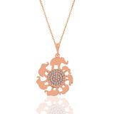Söğütlü Silver SGTL11042 Gümüş Rose Zirkon Taşlı Bereket Fil Kolye