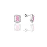 Söğütlü Silver SGTL11054 Gümüş Baget Kesim Pembe Taşlı Küpe