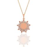 Söğütlü Silver SGTL11107 Gümüş Rose Zirkon Taşlı Sunflowers Güneş Kolye