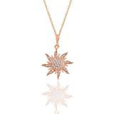 Söğütlü Silver SGTL11113 Gümüş Rose Zirkon Taşlı Güneş Kolye