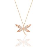 Söğütlü Silver SGTL11141 Gümüş Rose Zirkon Taşlı Yusufçuk Kolye