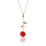 Söğütlü Silver SGTL11143 Gümüş Rose Kırmızı Gül Kolye
