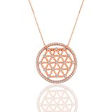 Söğütlü Silver SGTL1118 Gümüş Rose Zirkon Taşlı Yaşam Çiçeği Kolye