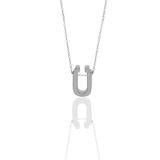 Söğütlü Silver SGTL11181 Gümüş Rodyumlu Üç Boyutlu Minimal Ü Harf Kolye