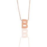 Söğütlü Silver SGTL11182 Gümüş Rose Üç Boyutlu Minimal B Harf Kolye