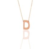 Söğütlü Silver SGTL11182 Gümüş Rose Üç Boyutlu Minimal D Harf Kolye