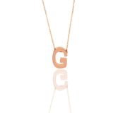 Söğütlü Silver SGTL11182 Gümüş Rose Üç Boyutlu Minimal G Harf Kolye