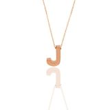 Söğütlü Silver SGTL11182 Gümüş Rose Üç Boyutlu Minimal J Harf Kolye
