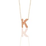 Söğütlü Silver SGTL11182 Gümüş Rose Üç Boyutlu Minimal K Harf Kolye