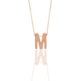 Söğütlü Silver SGTL11182 Gümüş Rose Üç Boyutlu Minimal M Harf Kolye