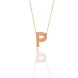 Söğütlü Silver SGTL11182 Gümüş Rose Üç Boyutlu Minimal P Harf Kolye