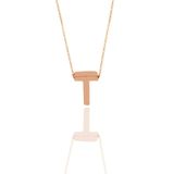 Söğütlü Silver SGTL11182 Gümüş Rose Üç Boyutlu Minimal T Harf Kolye