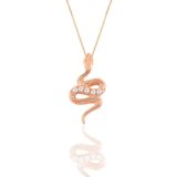 Söğütlü Silver SGTL11194 Gümüş Rose Zirkon Taşlı Yılan Kolye