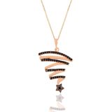 Söğütlü Silver SGTL11204 Gümüş Rose Siyah Taşlı Kuyruklu Yıldız Kolye