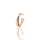 Söğütlü Silver SGTL11234 Rose Onix Taşlı İki Sıra Görünümlü Sıkıştırmalı Tekli Kıkırdak Gümüş Küpe