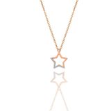 Söğütlü Silver SGTL11324 Gümüş Rose Zirkon Taşlı Yıldız Kolye