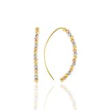 Söğütlü Silver SGTL11363 Gümüş Altın Yaldızlı, Rodaj Ve Rose Renkli Dorissa Dorica Tasarım Küpe