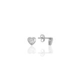 Söğütlü Silver SGTL11613KUPE Gümüş Rodyumlu Zirkon Taşlı Kalp Küpe