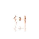 Söğütlü Silver SGTL11679 Gümüş Rose Zirkon Taşlı Yaprak Küpe