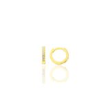 Söğütlü Silver SGTL11736 Altın Yaldızlı Zirkon Taşlı 9 mm Halka Tragus Piercing Helix Gümüş Kıkırdak Küpesi