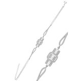 Söğütlü Silver SGTL11760 Gümüş Rodyumlu Zirkon Baget Taşlı Bileklik