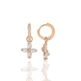 Söğütlü Silver SGTL11941 Rose Zirkon Taşlı Dört Yapraklı Yonca 925 Ayar Gümüş Küpe