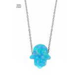 Söğütlü Silver SGTL1739 925 Ayar Gümüş Opal Taşlı El Mira Kolyesi