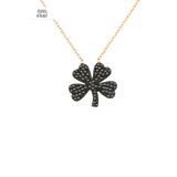Söğütlü Silver SGTL2184 925 Ayar Gümüş Rose Siyah Taşlı Yonca Kolye