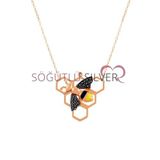 Söğütlü Silver SGTL7378 Petekte Bal Arısı Kadın Kolye