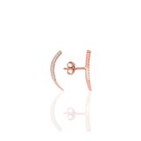 Söğütlü Silver SGTL7916 925 Ayar Gümüş Rose Zirkon Taşlı Mini Pırlanta Modeli Baykuş Küpe