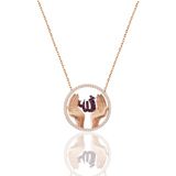Söğütlü Silver SGTL8580 Gümüş Üç Boyutlu M Harfi Rose Kolye