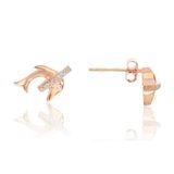 Söğütlü Silver SGTL8701 Rose Halkalı Yunus Balığı Gümüş Kadın Küpe