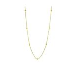 Söğütlü Silver SGTL8729 Altın Renk Gümüş 45 cm Yaldızlı Top Zincirli Kadın Kolye