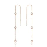 Söğütlü Silver SGTL9860ROSE 3 Taşlı Zincirli Gümüş Küpe