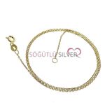 Söğütlü Silver SGTLl5956 Kadın Altın Yaldızlı Asansörlü Püsküllü Kolye