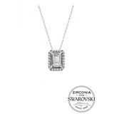 Söğütlü Silver Swarovski Baget Taşlı Pırlanta Modeli Gümüş Kolye
