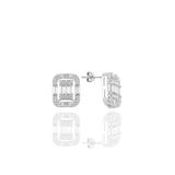 Söğütlü Silver TYC00097862976 Rodyumlu Baget Taşlı Gümüş Küpe